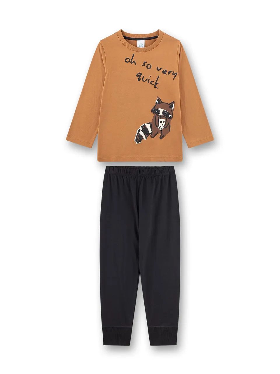 sanetta-jungen-schlafanzug-lang-braun-waschb-r-pyjamaset-aus-baumwolle image 1
