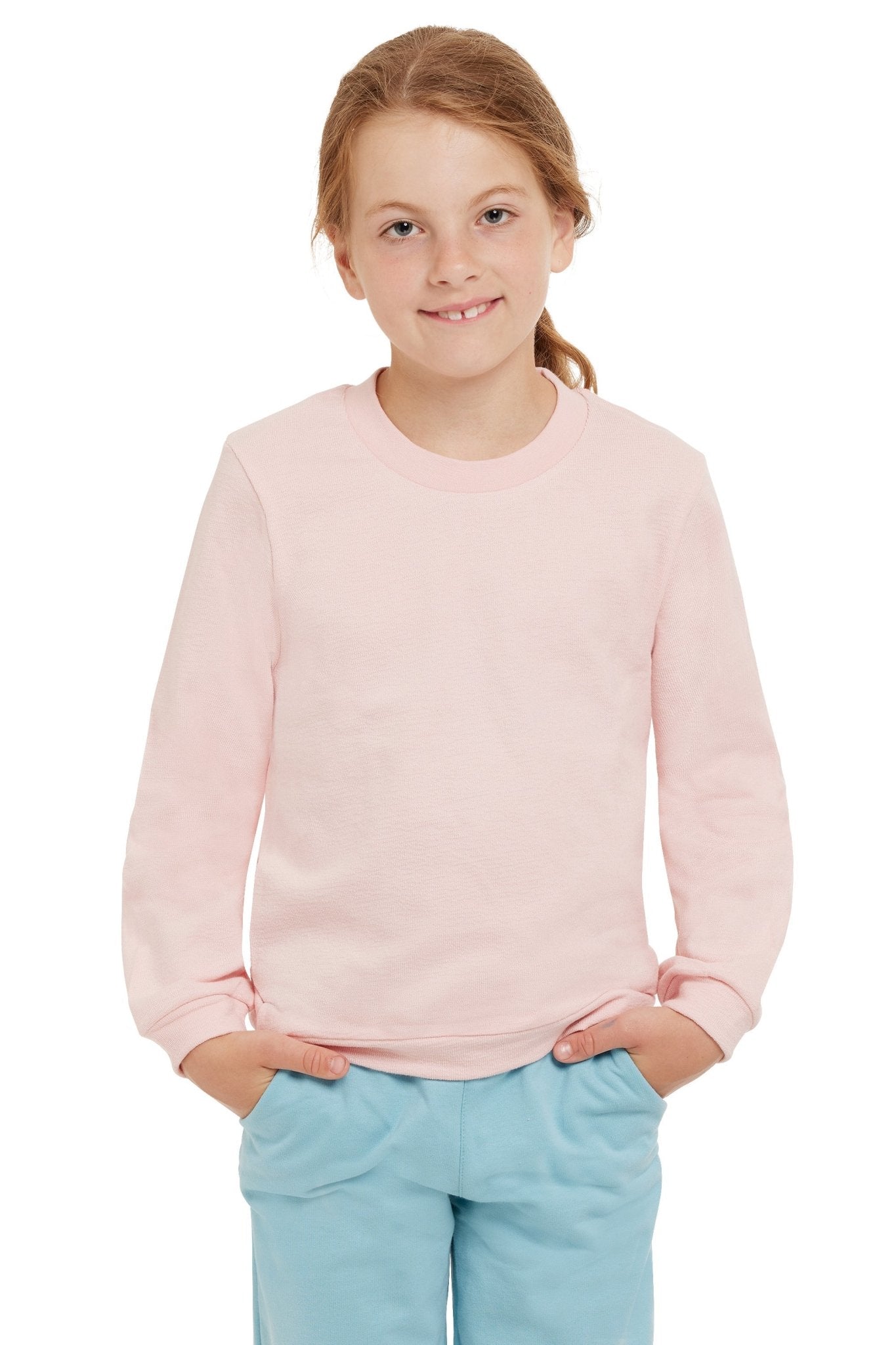 loud-proud-sweat-strukturmuster-einfarbig-kinder-sweatshirt-rundhals image 1