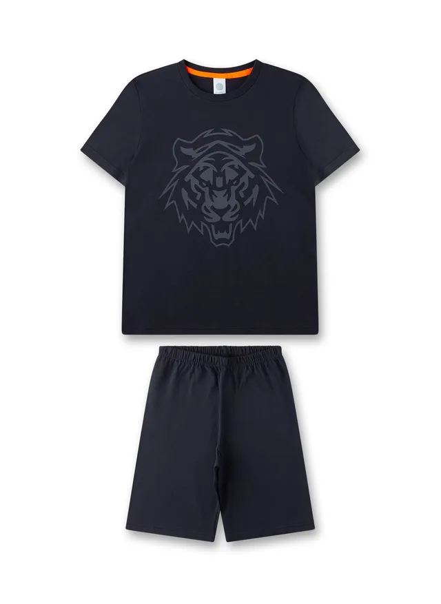 sanetta-jungen-schlafanzug-kurz-dunkelblau-pyjamaset-aus-baumwolle image 1