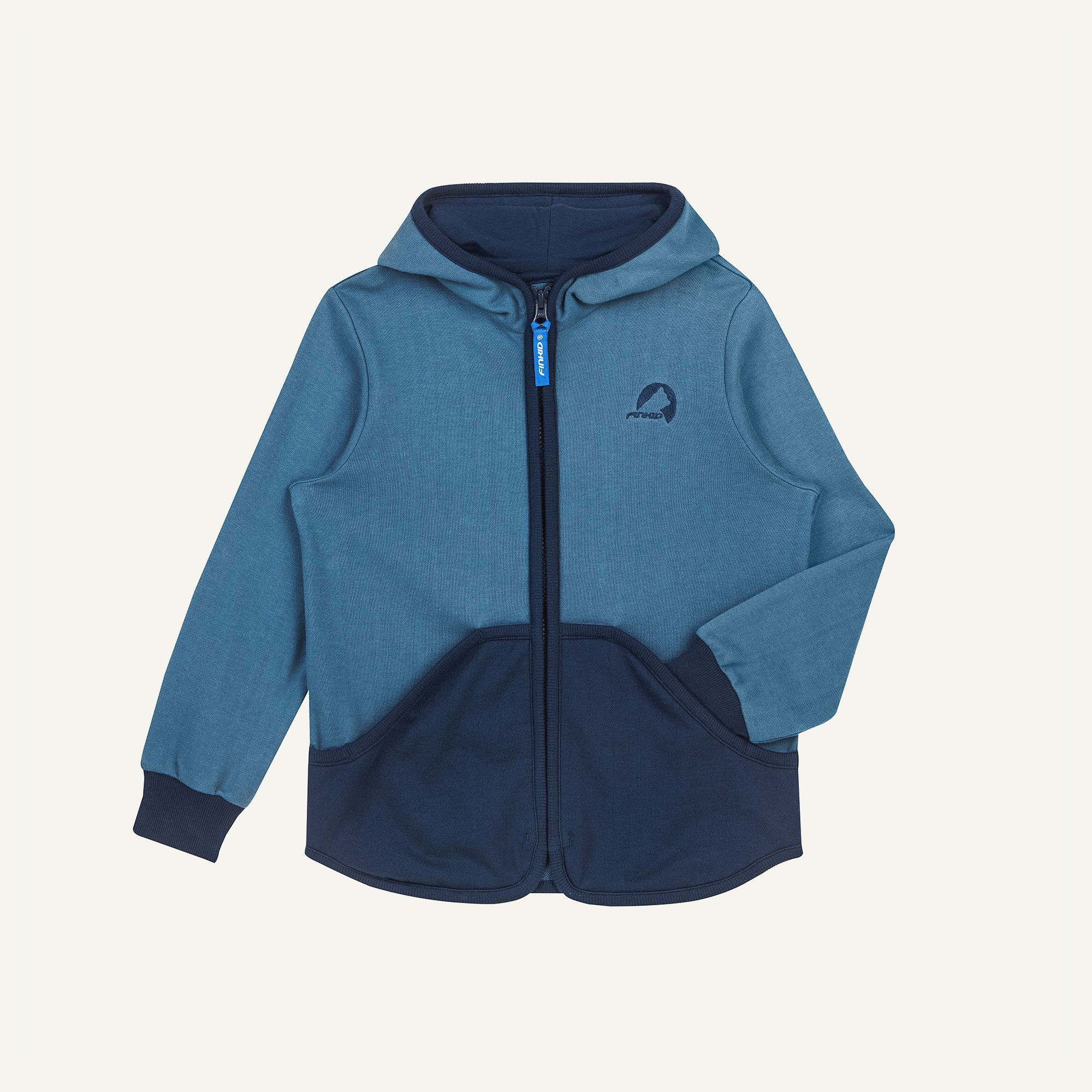 finkid-jaakko-kinder-sweatjacke-colorblocking-biobaumwolle-zip-in image 2