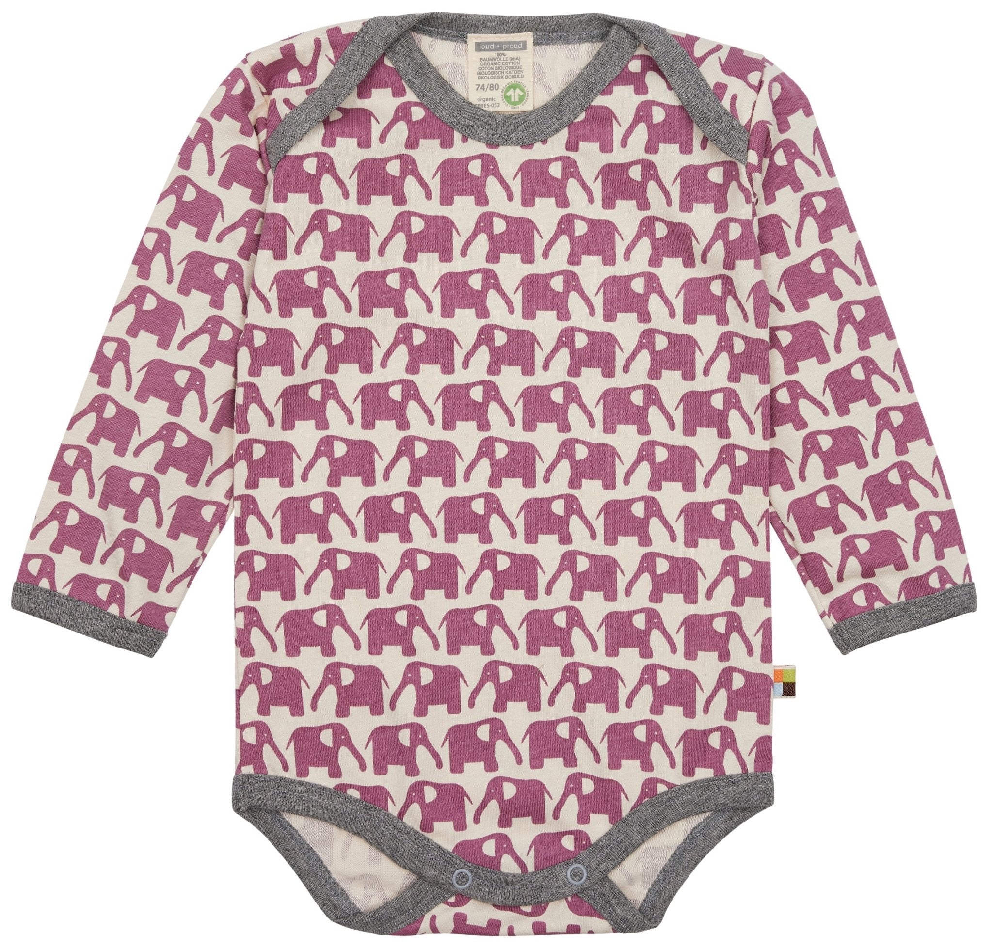 loud-proud-body-langarm-mit-druck-elefanten-bio-baumwoll-body image 1