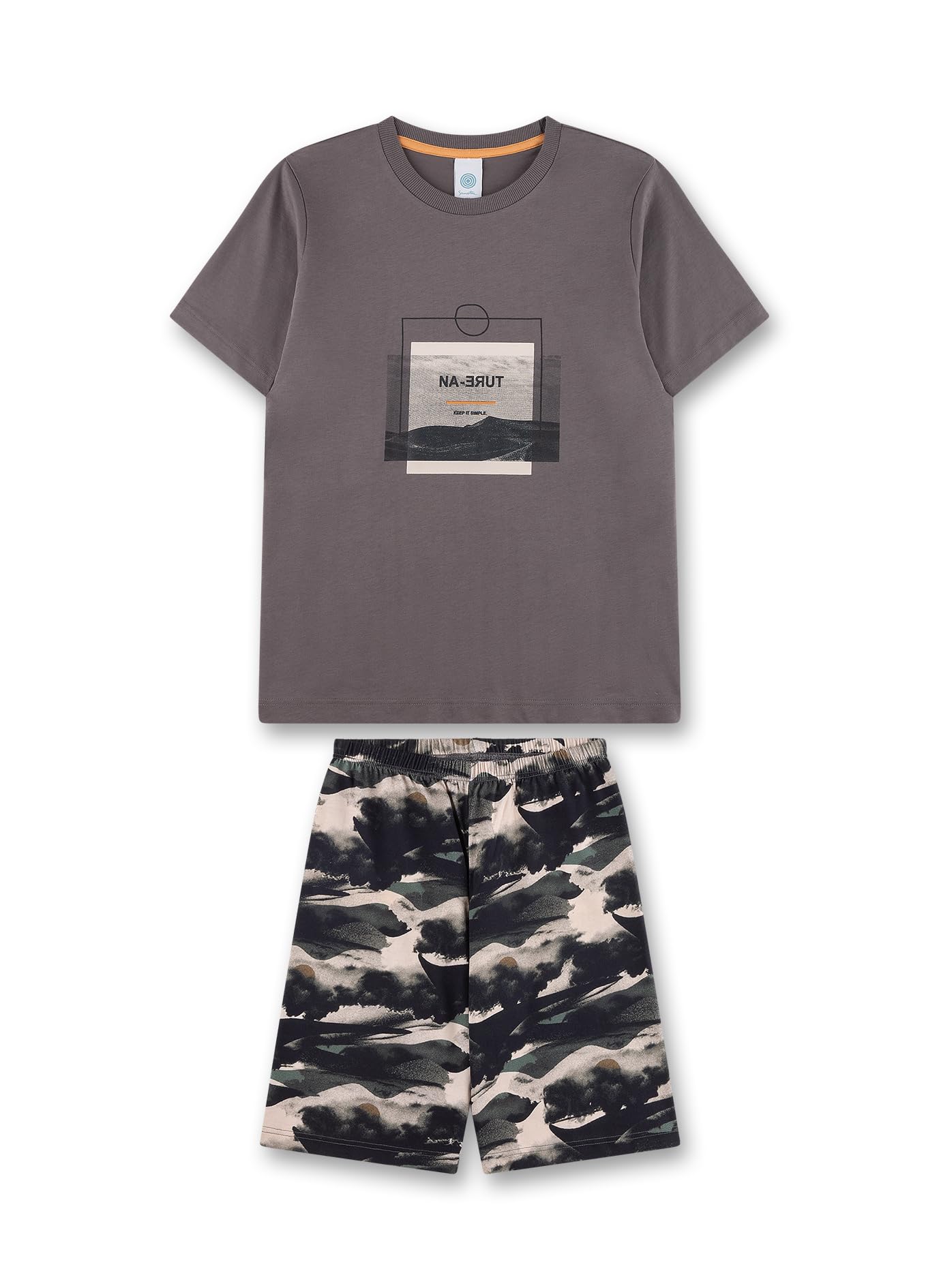 sanetta-jungen-schlafanzug-kurz-grau-pyjamaset-aus-baumwolle image 1