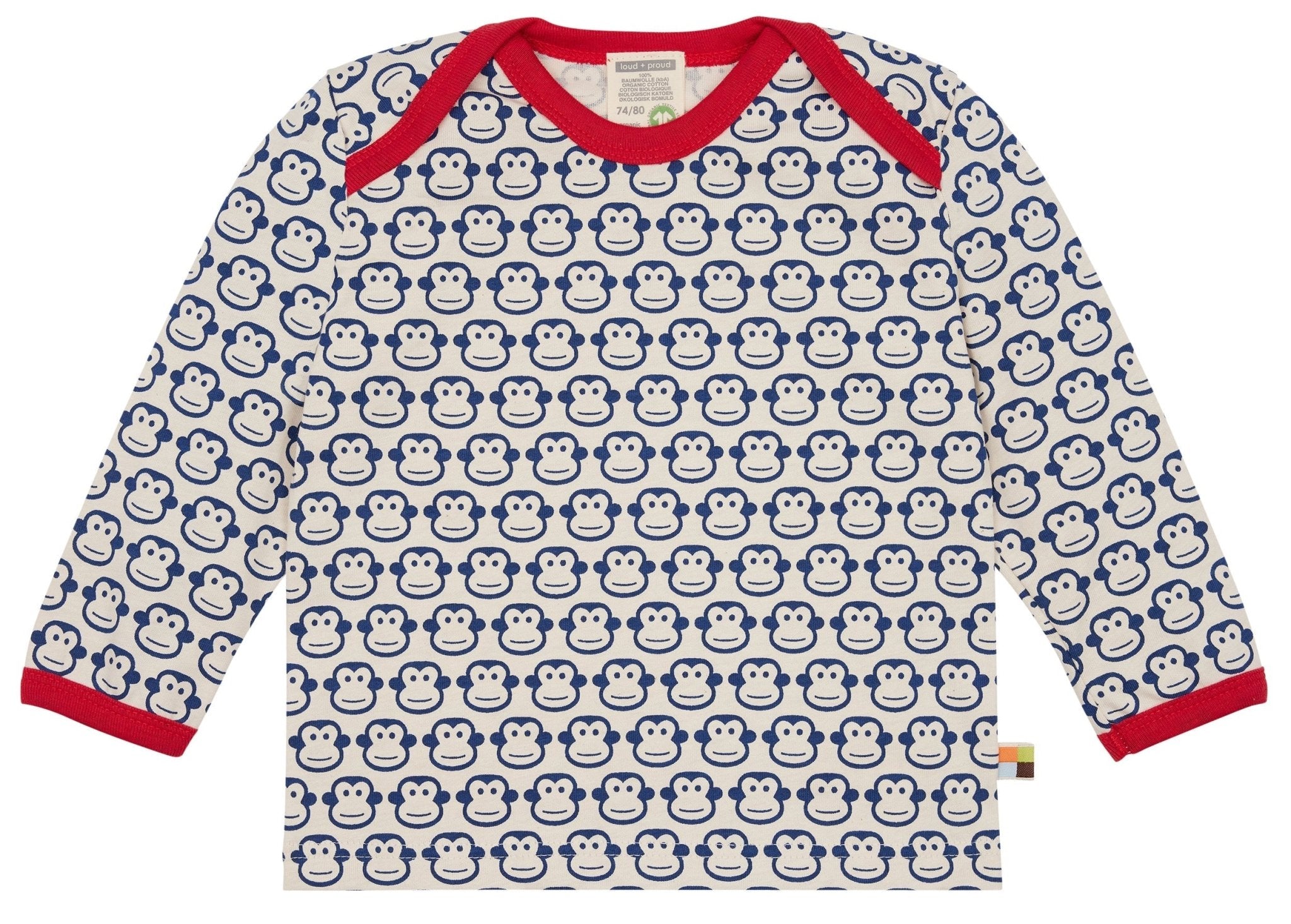 loud-proud-shirt-langarm-mit-affen-druck-aus-bio-baumwolle image 1