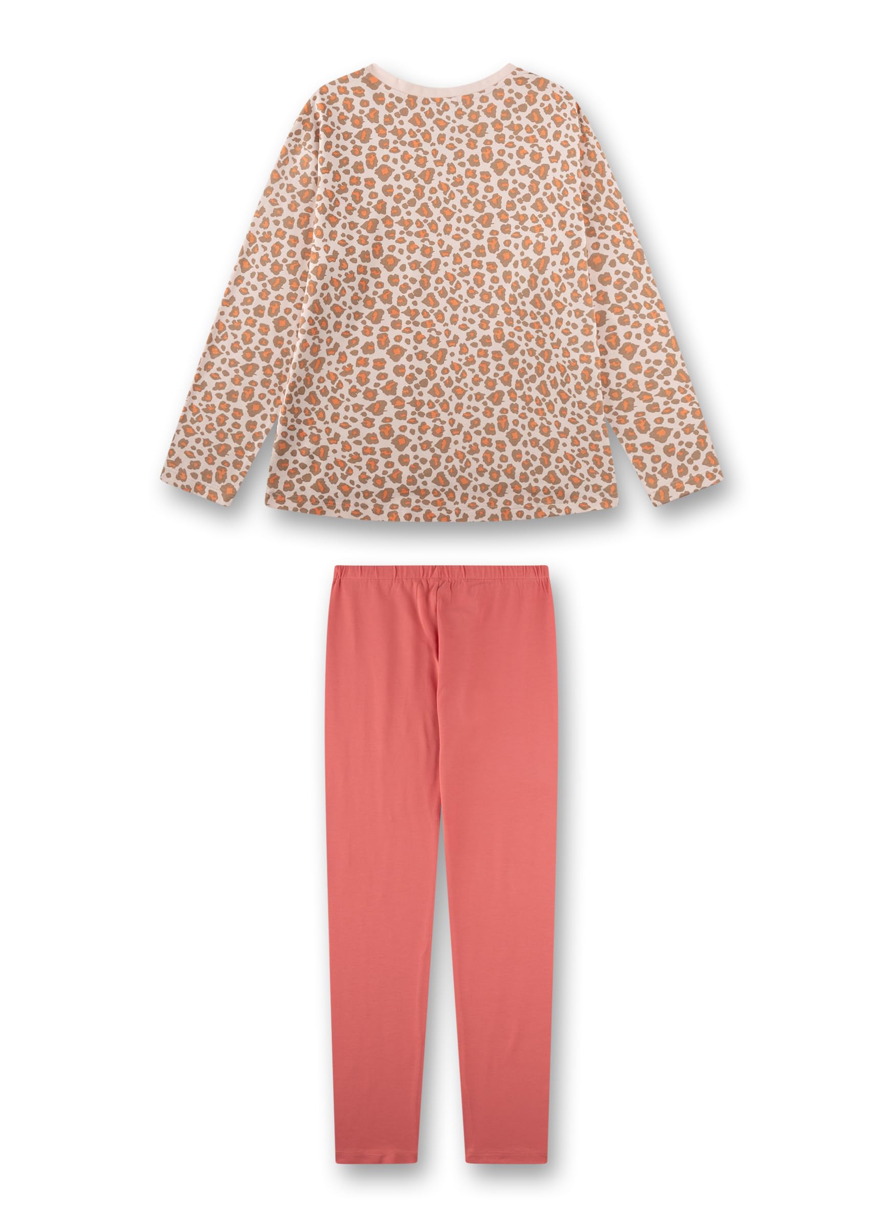 sanetta-m-dchen-schlafanzug-langarm-orange-leo-print-100-baumwolle image 2