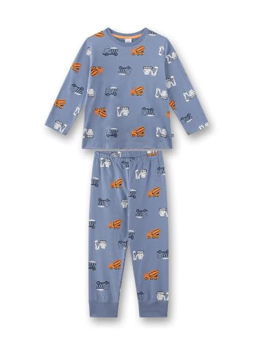 sanetta-jungen-schlafanzug-lang-blau-baustellen-fahrzeuge-kinderpyjama-aus-baumw image 4