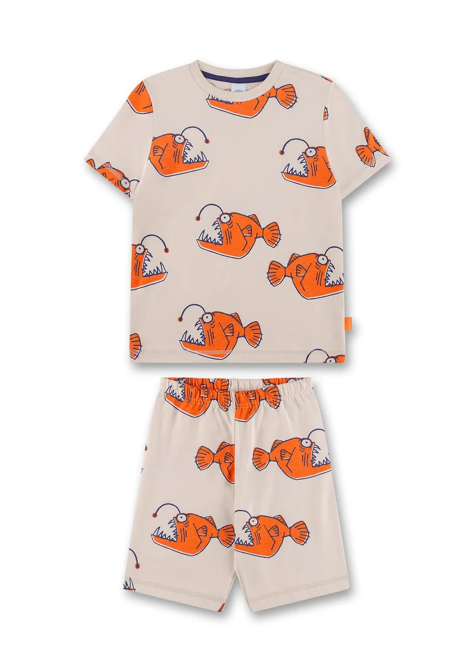 sanetta-jungen-schlafanzug-kurz-beige-baumwoll-pyjamaset image 1