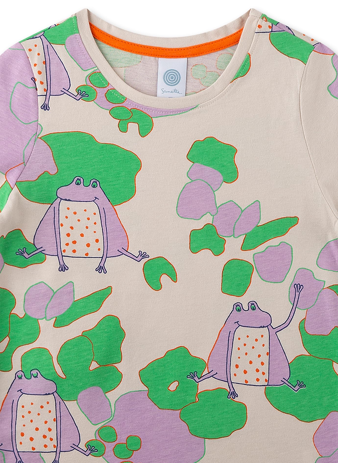 sanetta-m-dchen-schlafanzug-kurz-beige-frosch-aus-baumwolle image 3