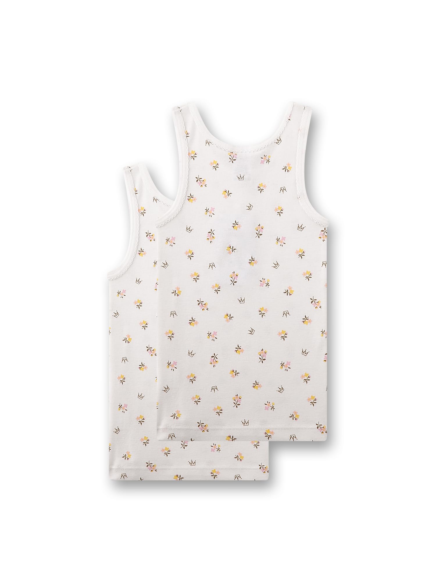 sanetta-pure-m-dchen-unterhemden-doppelpack-beige-blumen-100-bio-baumwolle image 2