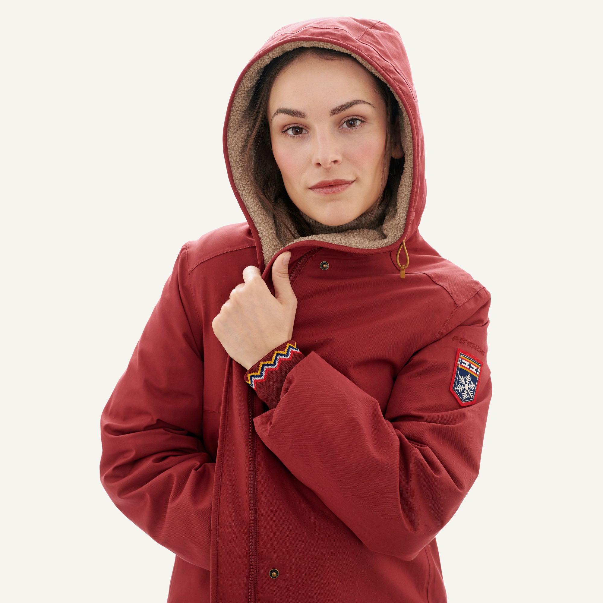 finkid-ivalukka-damen-winterparka-baumwolle-teddyfleece image 2