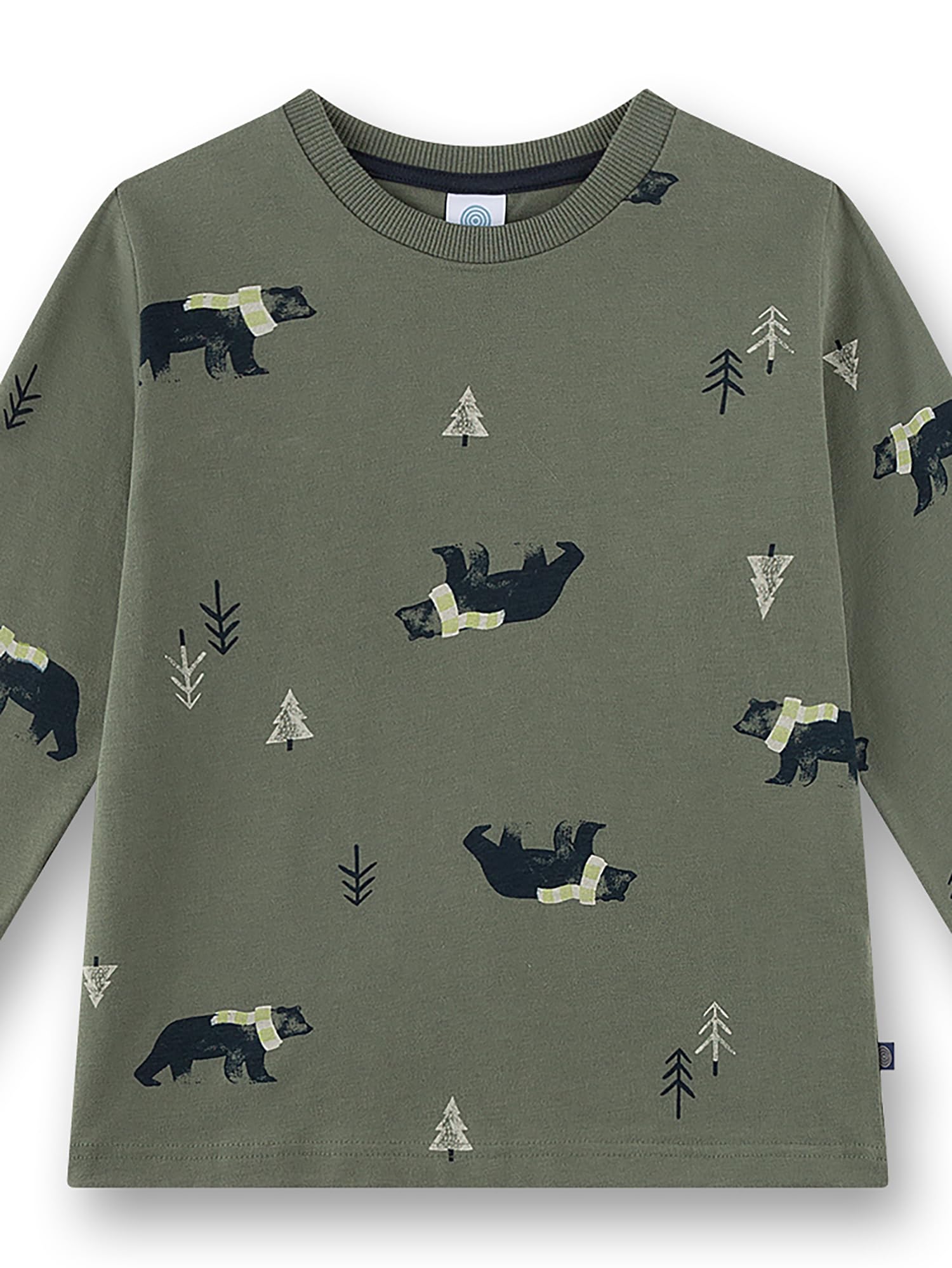 sanetta-jungen-schlafanzug-lang-khaki-b-r-allover-baumwolle image 3