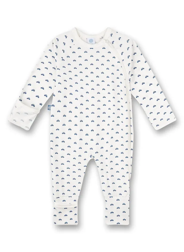 sanetta-baby-strampler-wei-auto-baby-overall-aus-bio-baumwolle-f-r-jungen image 1
