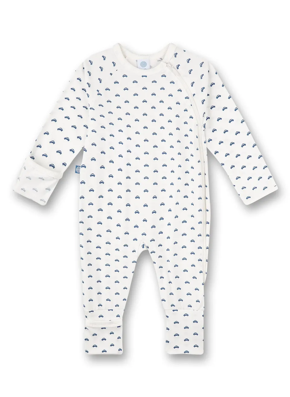sanetta-baby-strampler-wei-auto-baby-overall-aus-bio-baumwolle-f-r-jungen image 1