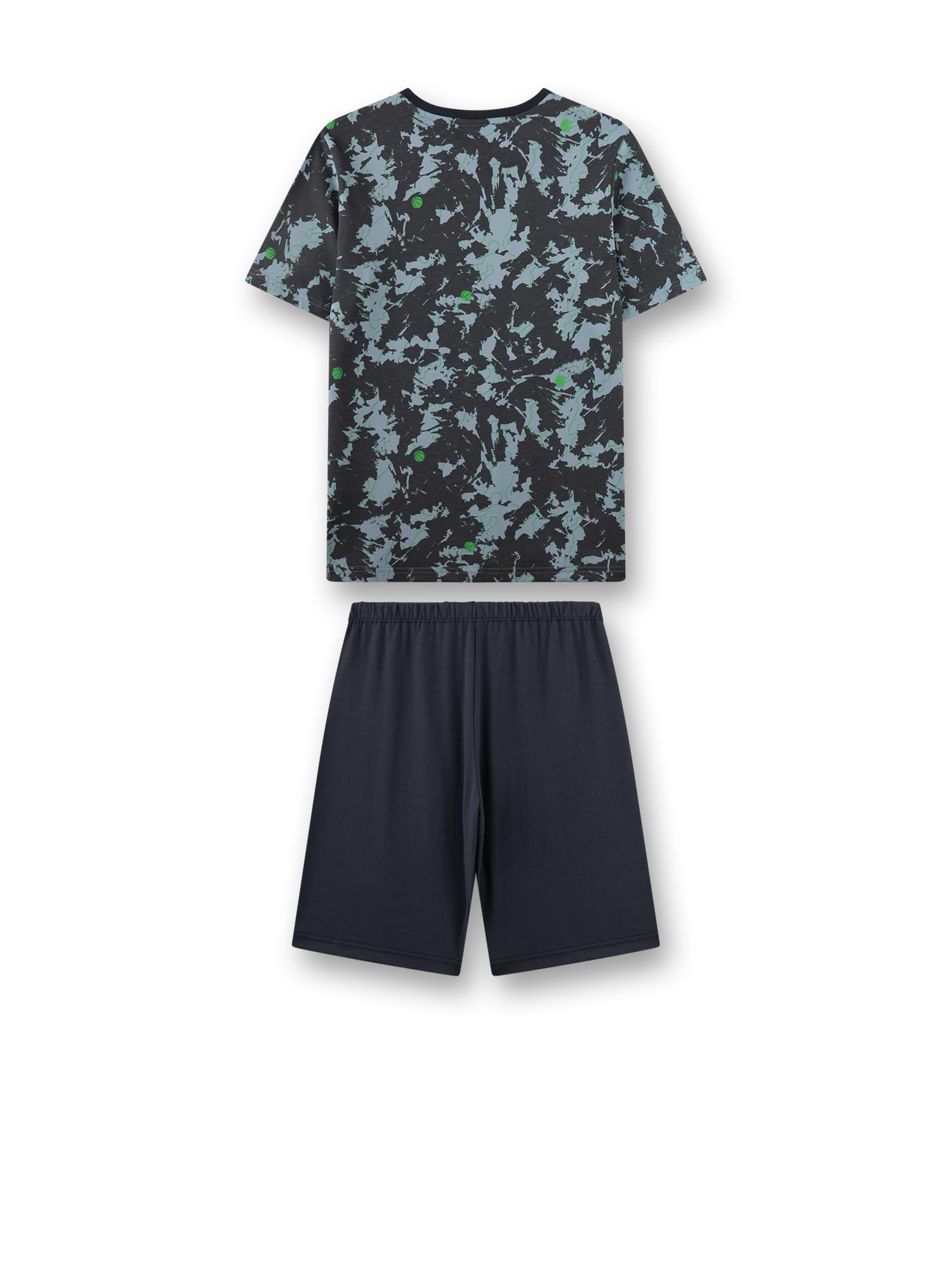 sanetta-jungen-schlafanzug-kurz-blau-basketball-100-baumwolle image 2