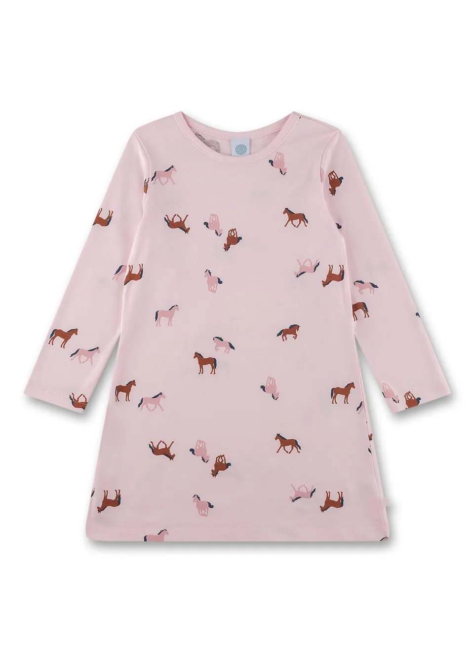 sanetta-m-dchen-nachthemd-langarm-rosa-pferd-nachtw-sche-aus-baumwolle image 1