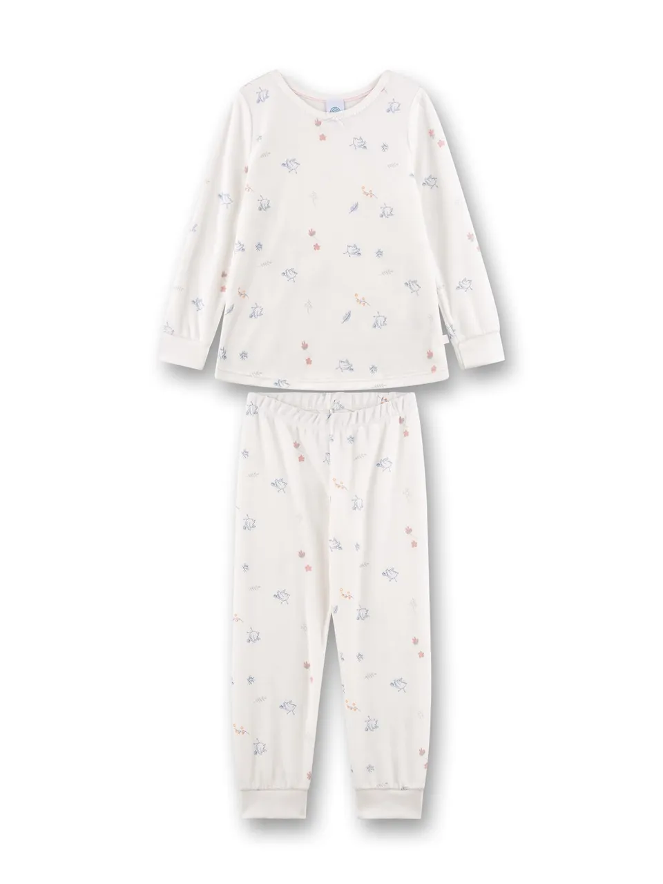 sanetta-m-dchen-schlafanzug-off-white-birds-aus-nicki image 1