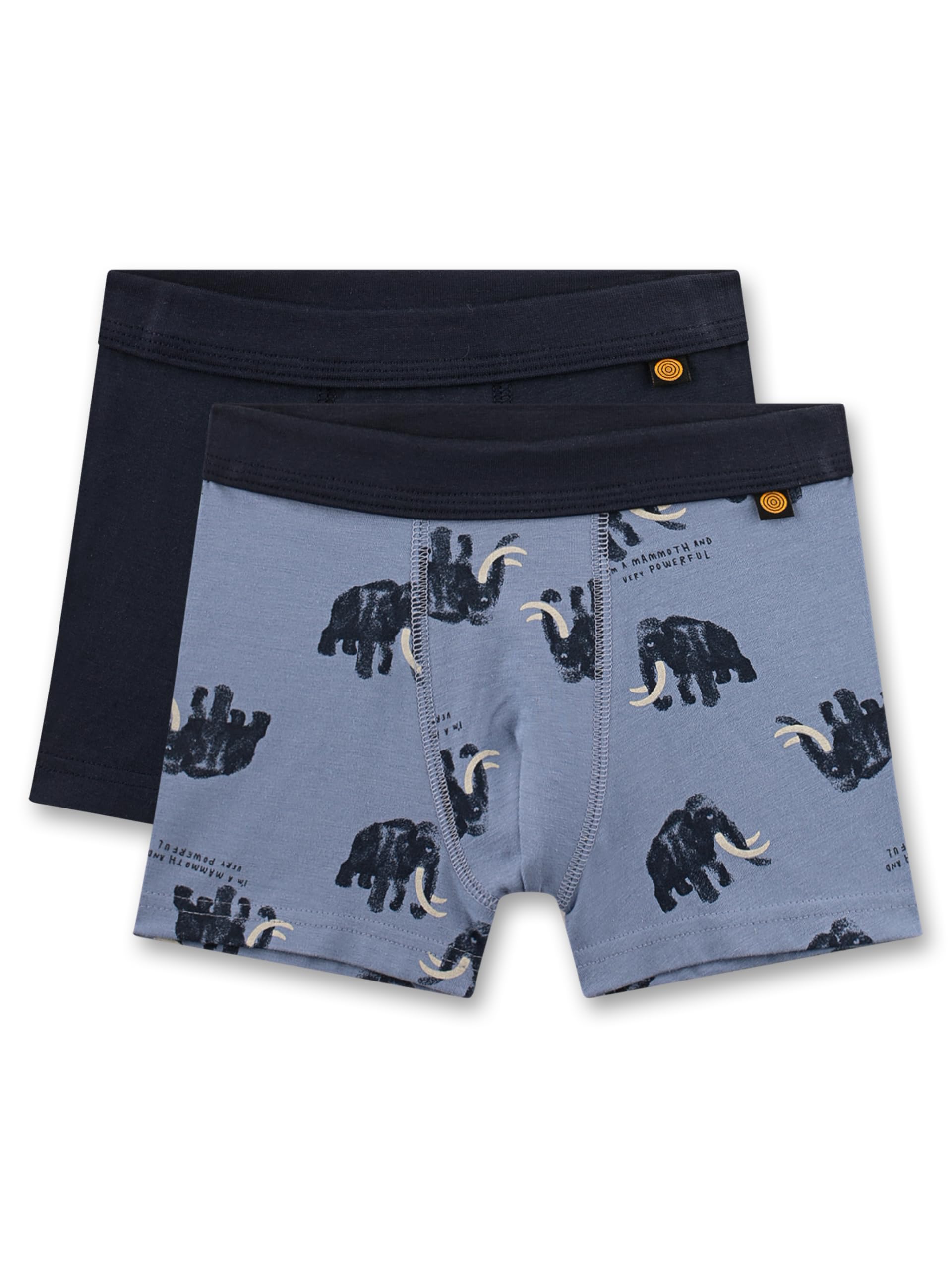 sanetta-jungen-hipshorts-doppelpack-blau-mit-mammut-aus-bio-baumwoll-mix image 1