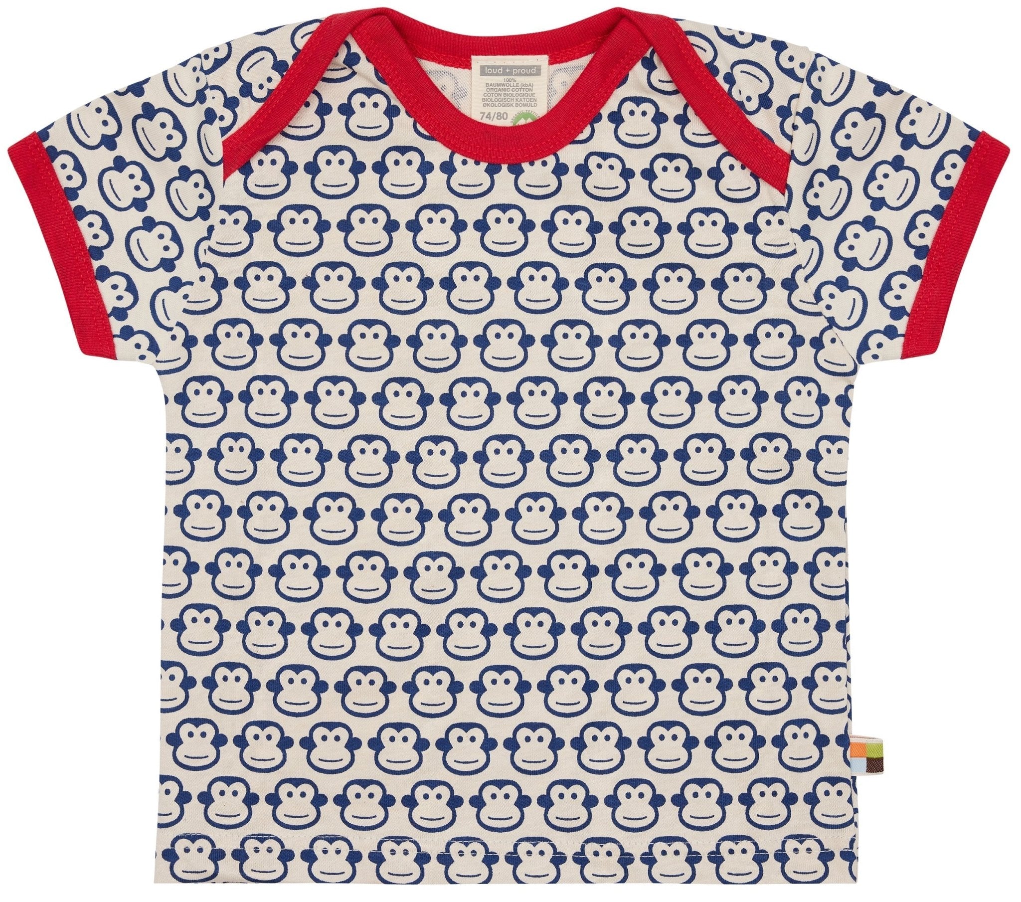loud-proud-t-shirt-mit-druck-affen-ungef-rbte-bio-baumwolle image 1