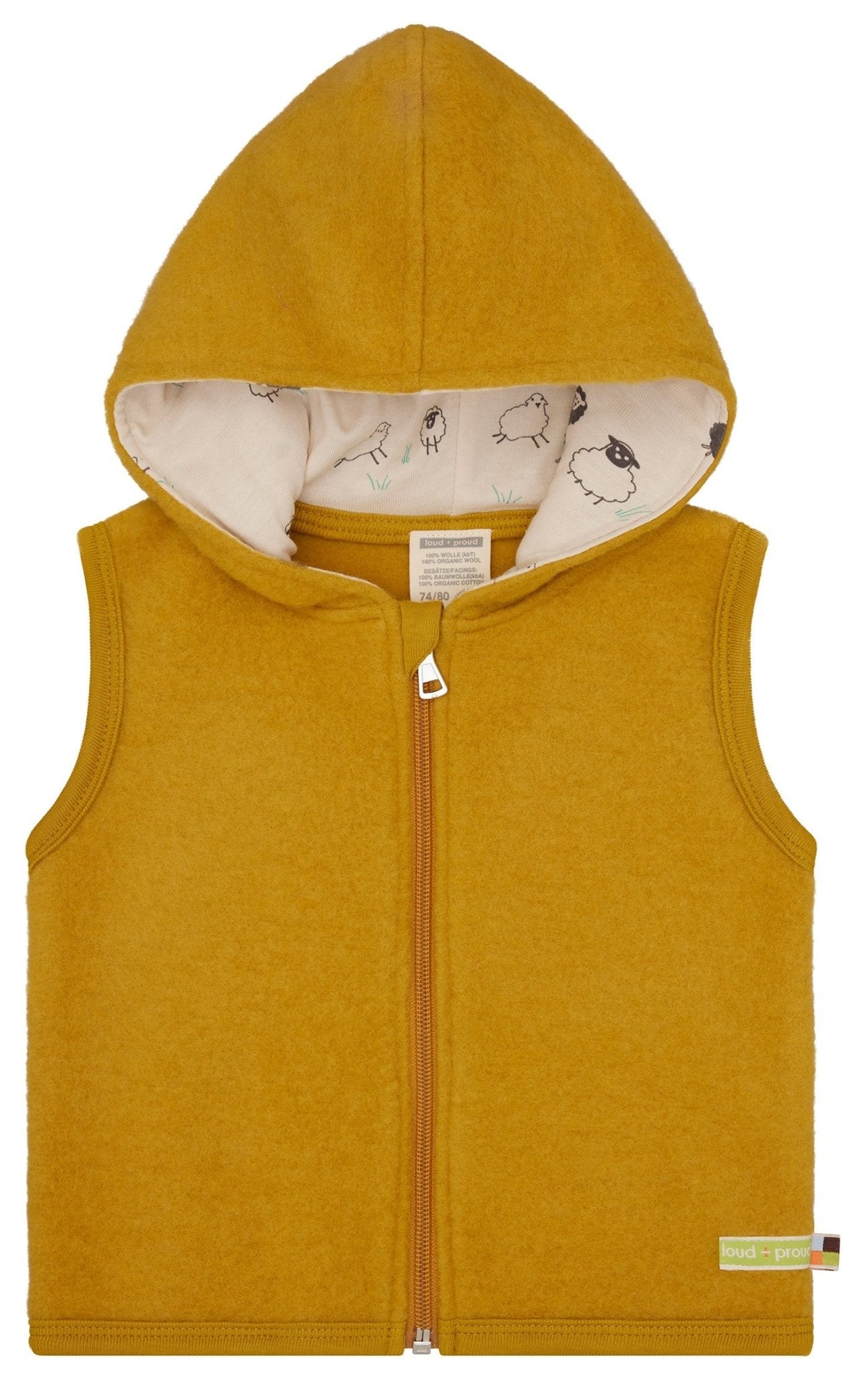 loud-proud-merino-wollfleece-weste-mit-kapuze-bio-woll-fleece-weste image 1