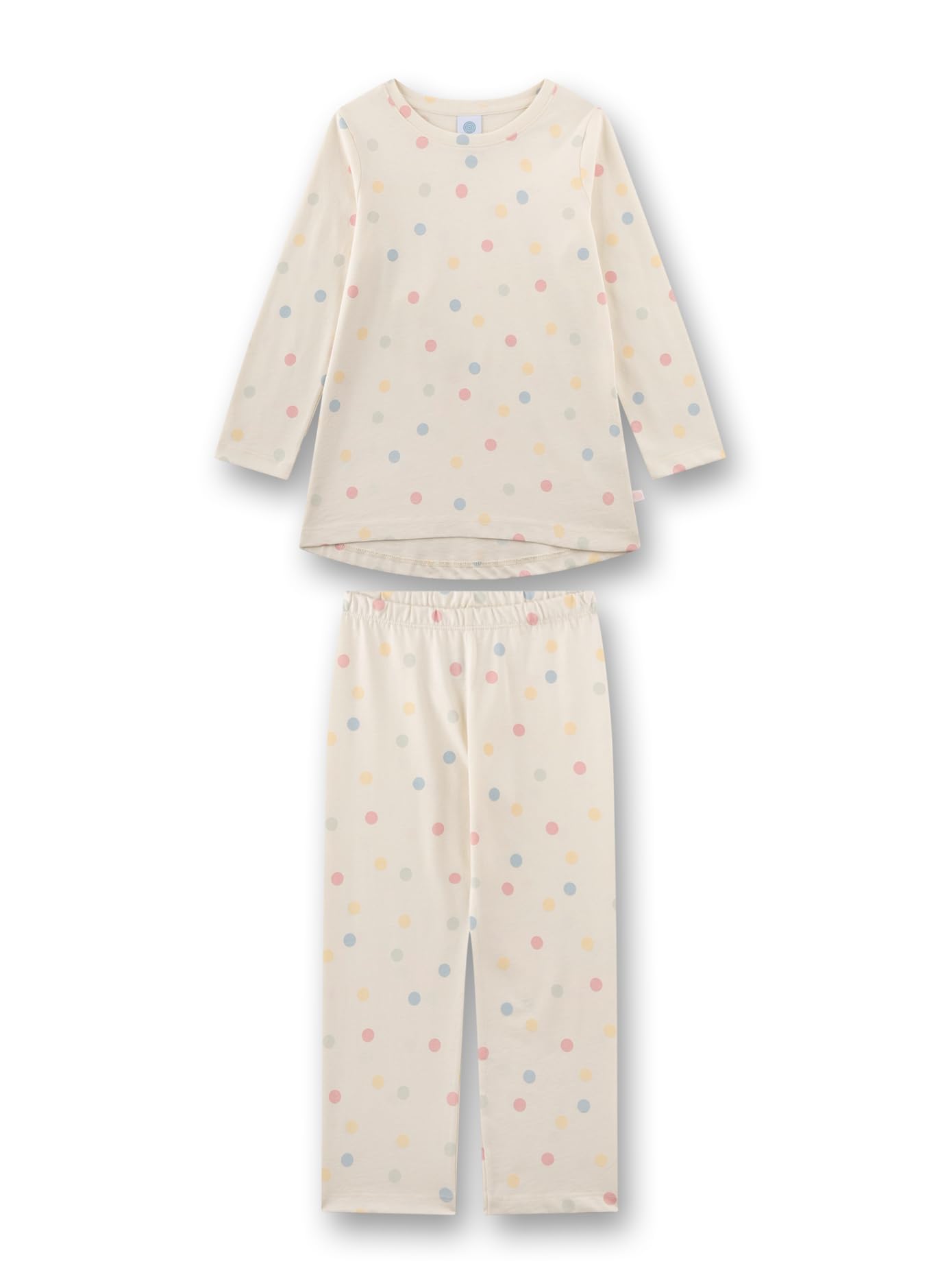 sanetta-pure-m-dchen-schlafanzug-lang-beige-dots-aus-100-bio-baumwolle image 1