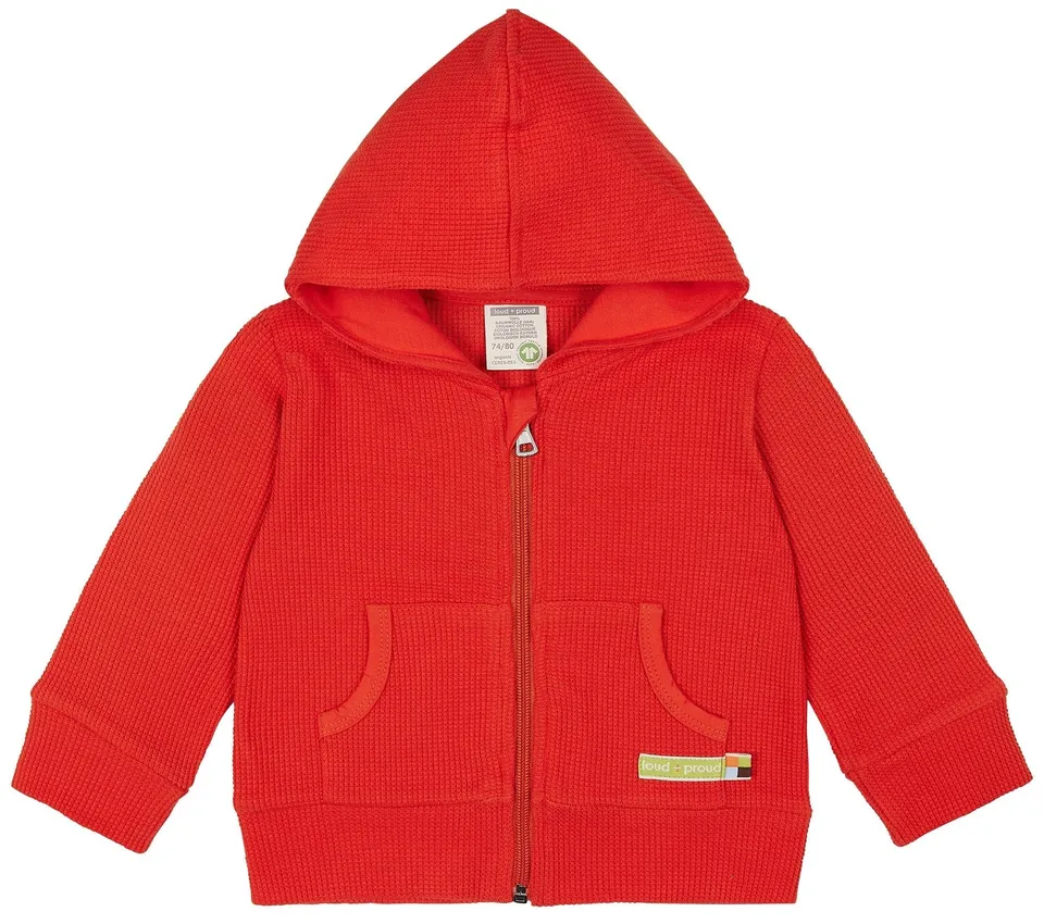 loud-proud-kapuzenjacke-waffelstruktur-sweatjacke-mit-k-ngurutaschen image 1