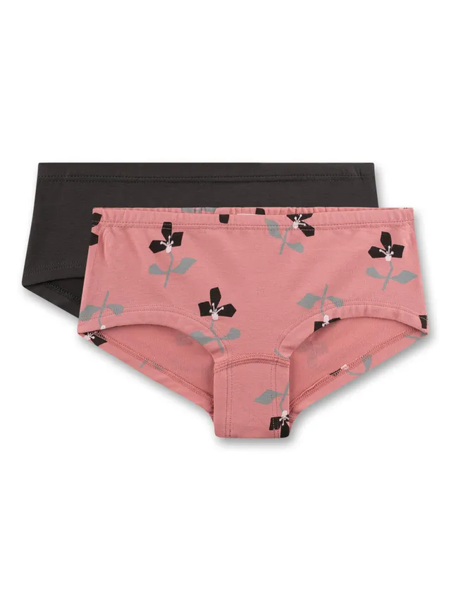 sanetta-m-dchen-hipster-doppelpack-schwarz-rosa-blumen-aus-baumwoll-mix image 1