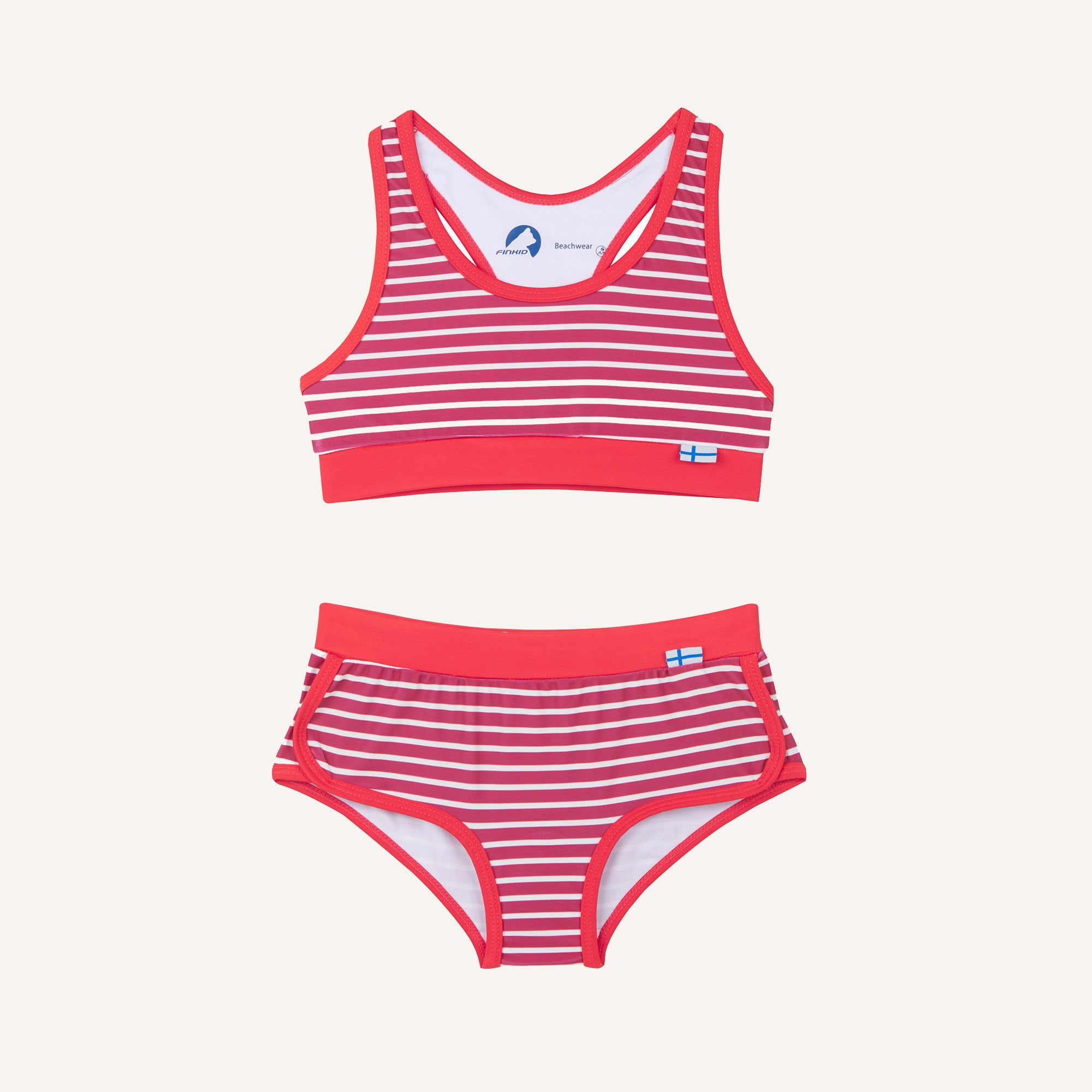 finkid-luoto-bikini-set-kinder-bademode-uv-schutz-50-ringelmuster image 1