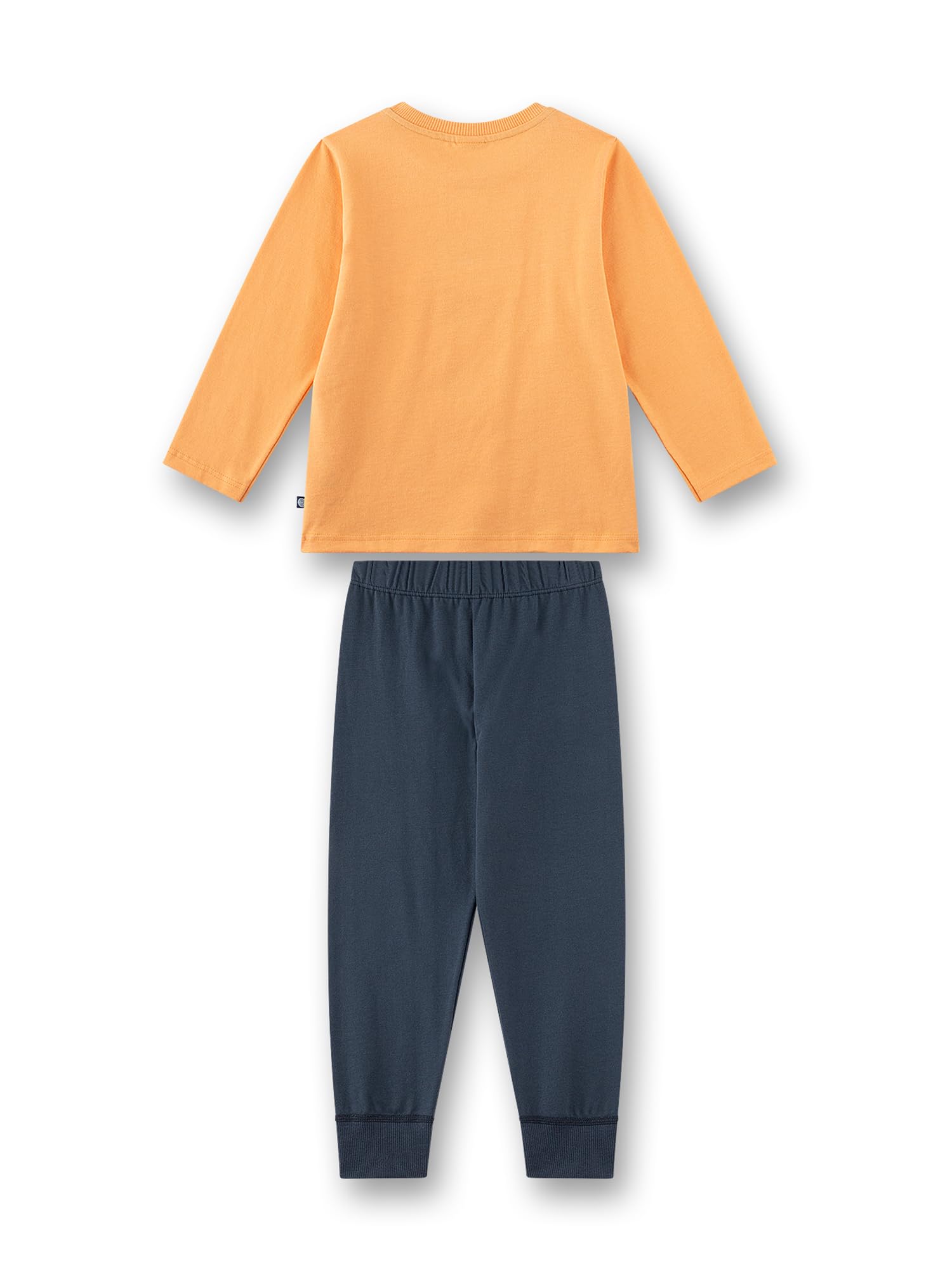 sanetta-jungen-schlafanzug-lang-orange-baustellen-fahrzeuge-baumwolle image 2