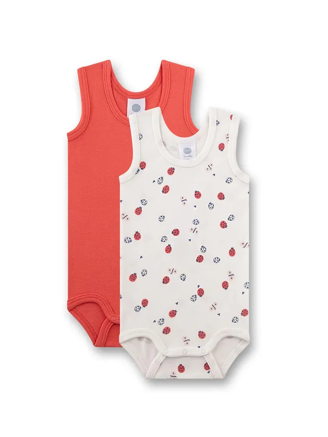 sanetta-baby-body-doppelpack-rmellos-rot-beige-marienk-fer-aus-bio-baumwolle image 1
