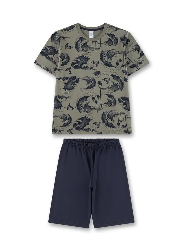 sanetta-jungen-schlafanzug-kurz-gr-n-aus-baumwolle-pyjamaset-f-r-jungen image 1