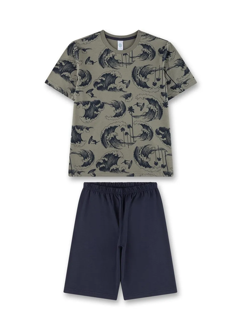 sanetta-jungen-schlafanzug-kurz-gr-n-aus-baumwolle-pyjamaset-f-r-jungen image 1