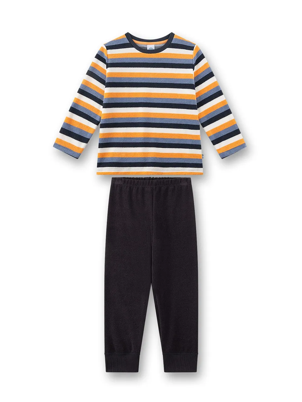 sanetta-jungen-schlafanzug-lang-blau-ringel-frottee image 1