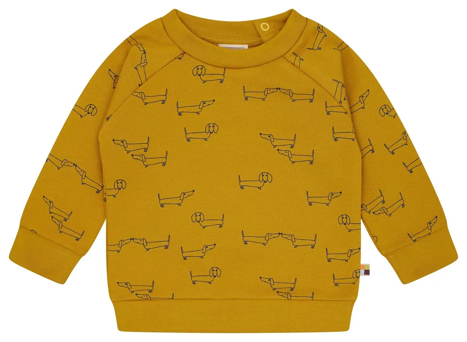 loud-proud-sweatshirt-mit-alloverdruck-dackel-bio-baumwolle image 1