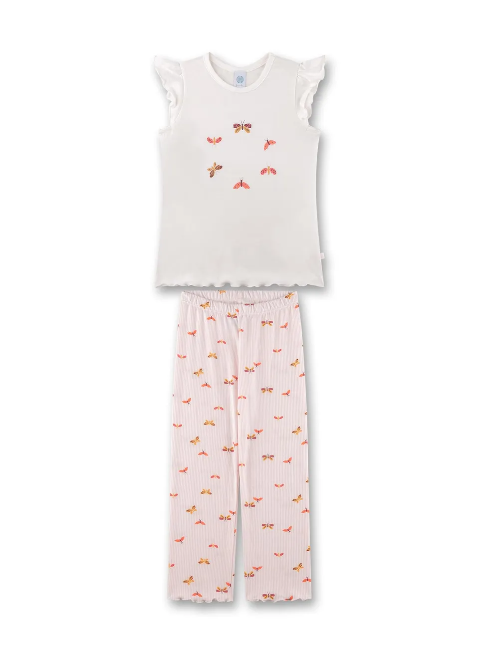 sanetta-m-dchen-schlafanzug-halbarm-off-white-pyjamaset-aus-baumwoll-modal-mix image 1