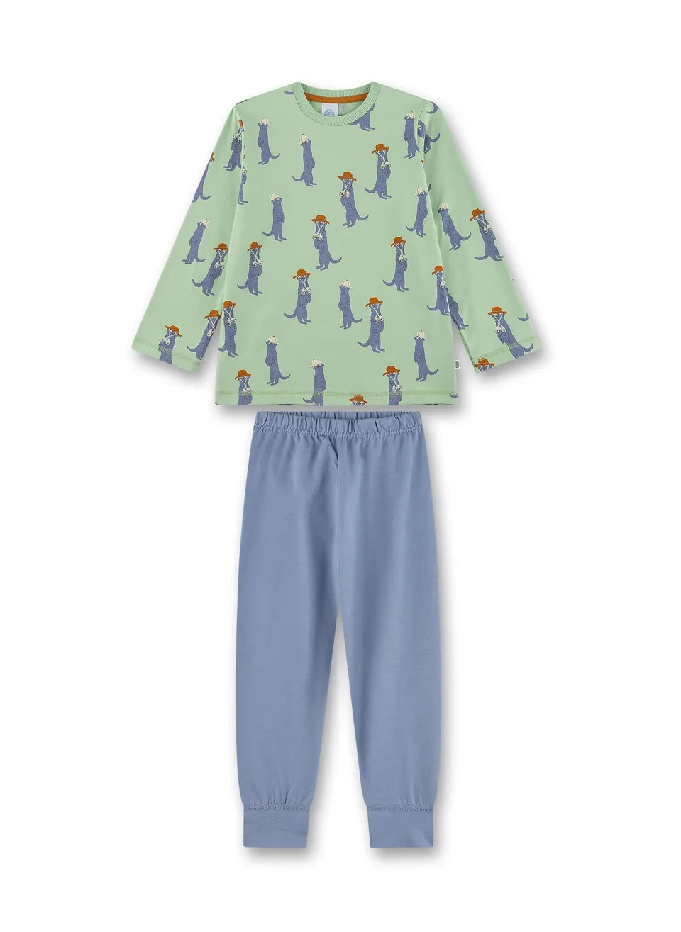 sanetta-jungen-schlafanzug-lang-gr-n-pyjamaset-aus-baumwolle image 1