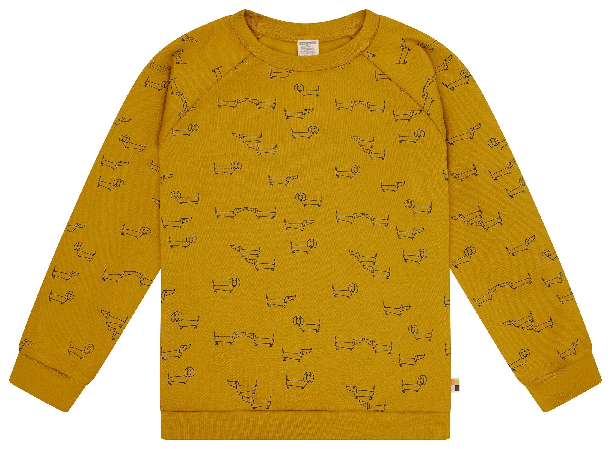 loud-proud-sweatshirt-mit-alloverdruck-dackel-aus-bio-baumwolle image 1