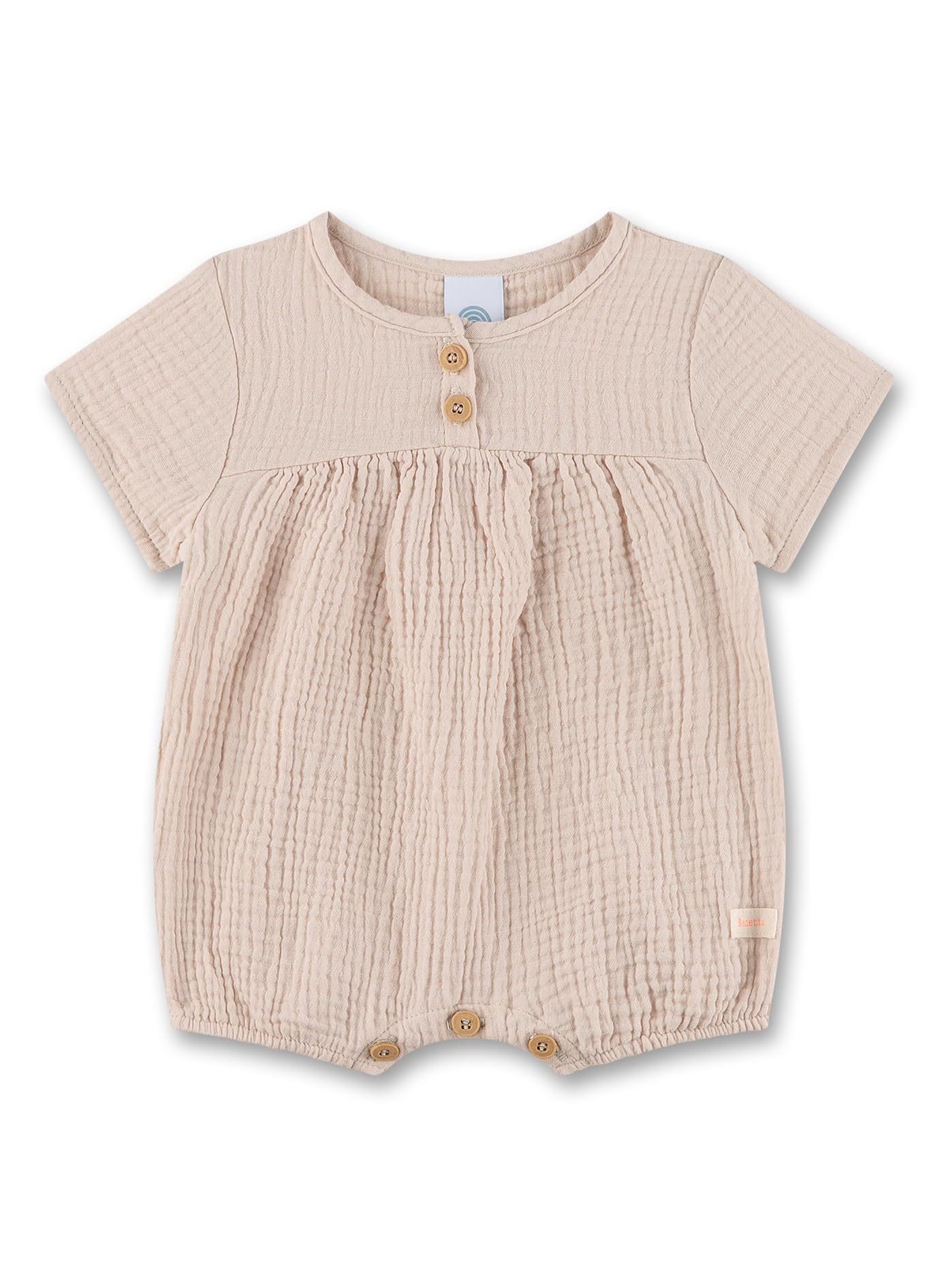 sanetta-baby-strampler-kurz-beige-aus-musselin-spieler-aus-bio-baumwolle-f-r-m-d image 1