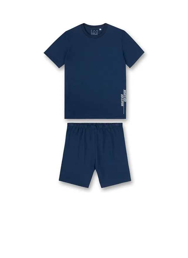 sanetta-jungen-schlafanzug-kurz-dunkelblau-pyjamaset-kurzarm image 1