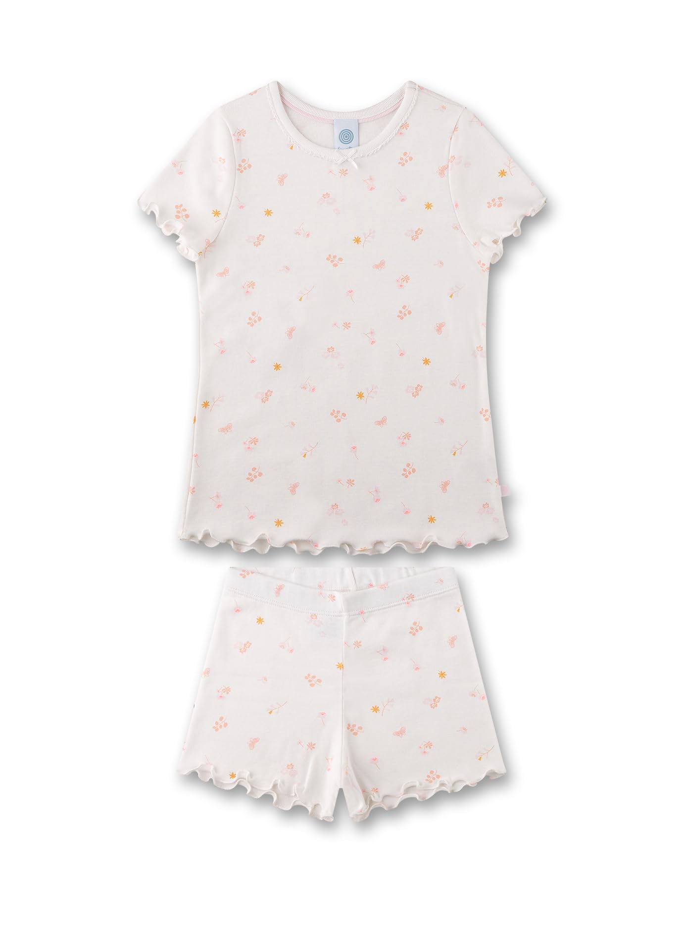 sanetta-m-dchen-schlafanzug-kurz-off-white-blumen-pyjamaset-aus-baumwolle-f-r-m- image 1