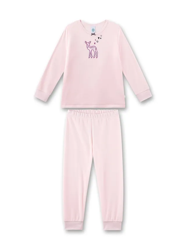 sanetta-m-dchen-schlafanzug-lang-rosa-reh-aus-nicki image 1
