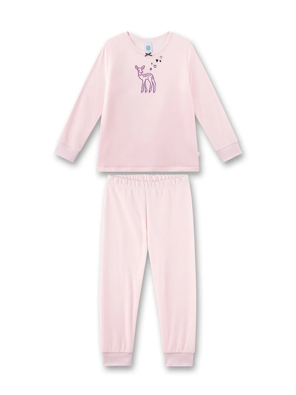sanetta-m-dchen-schlafanzug-lang-rosa-reh-aus-nicki image 1