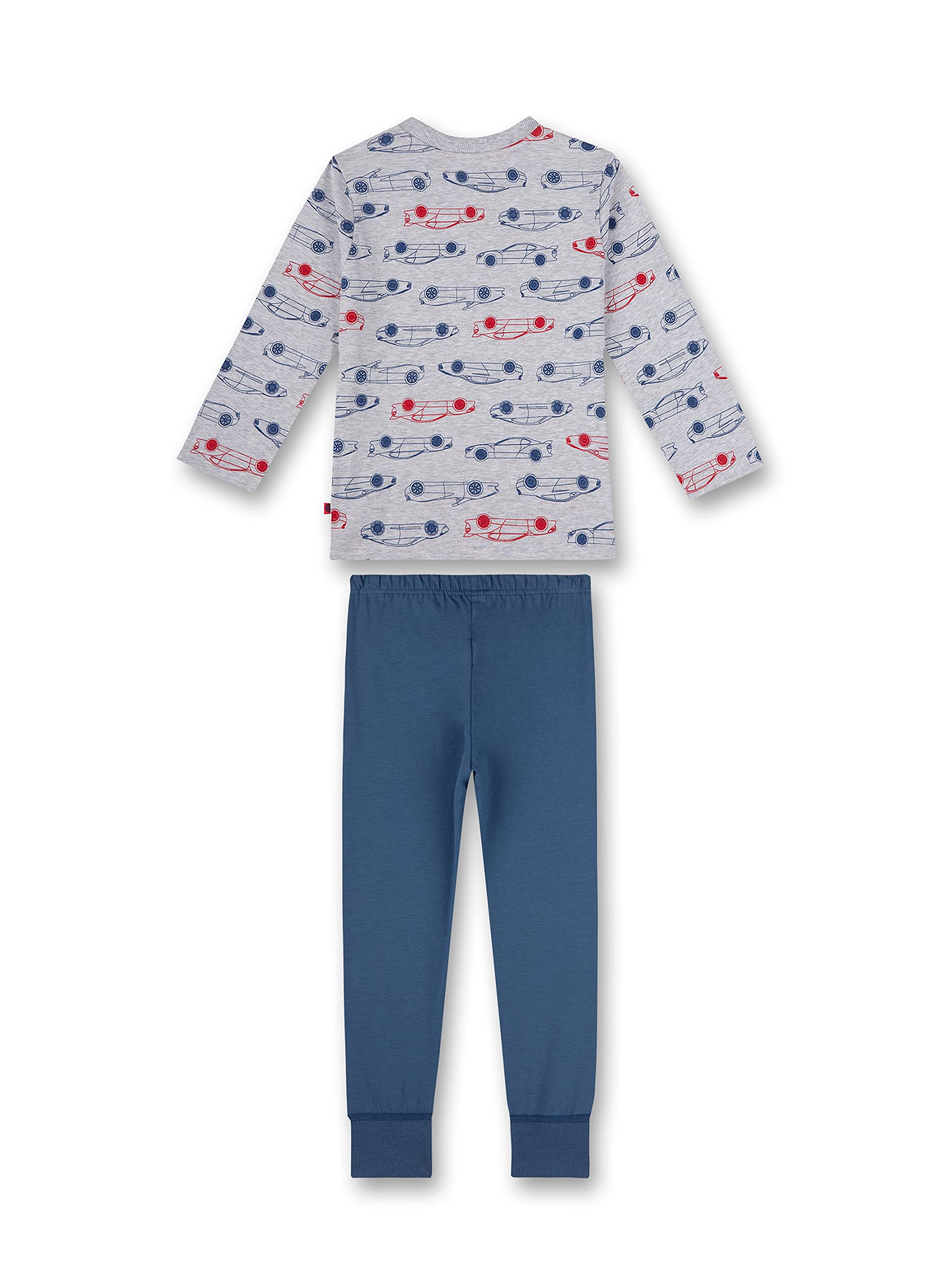sanetta-jungen-schlafanzug-lang-graumelange-auto-pyjamaset image 2
