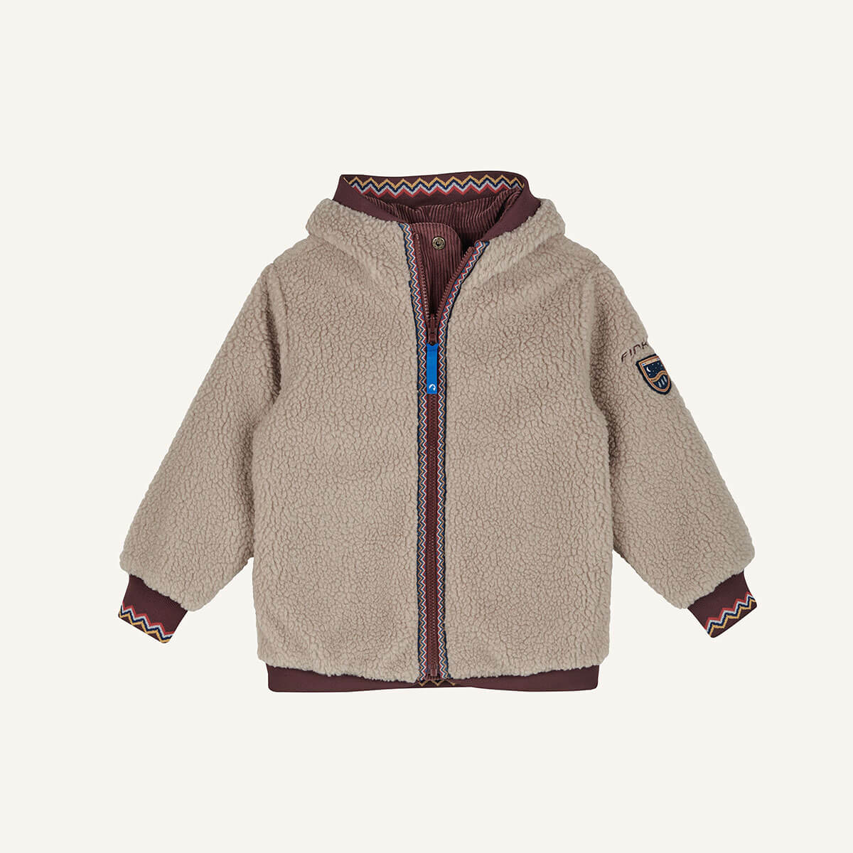 finkid-juuri-cord-wendbare-kinder-kordjacke-wasserdicht-teddyfleece image 4