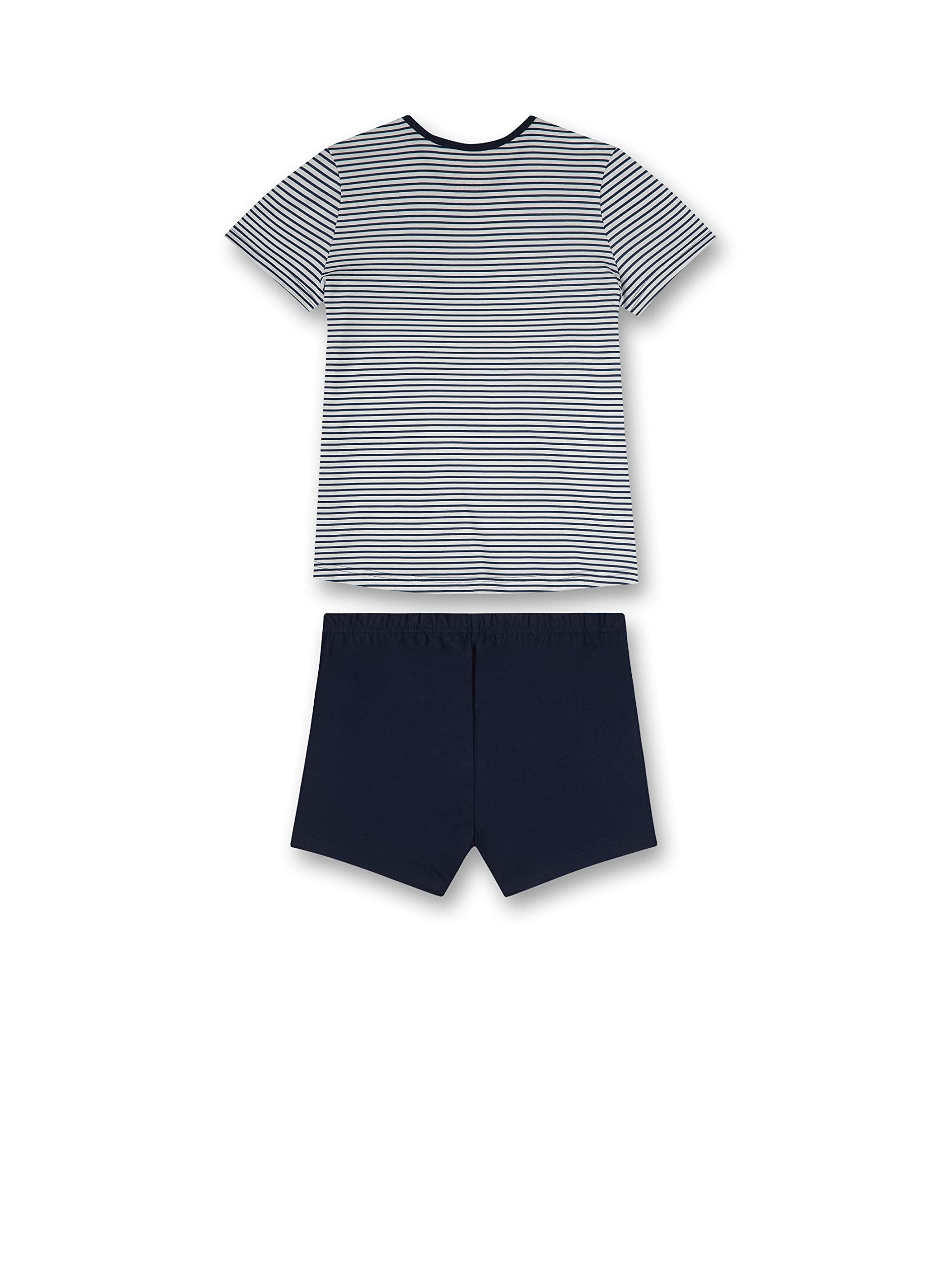 sanetta-m-dchen-schlafanzug-kurz-dunkelblau-geringelt-pyjamaset-aus-weicher-baum image 2