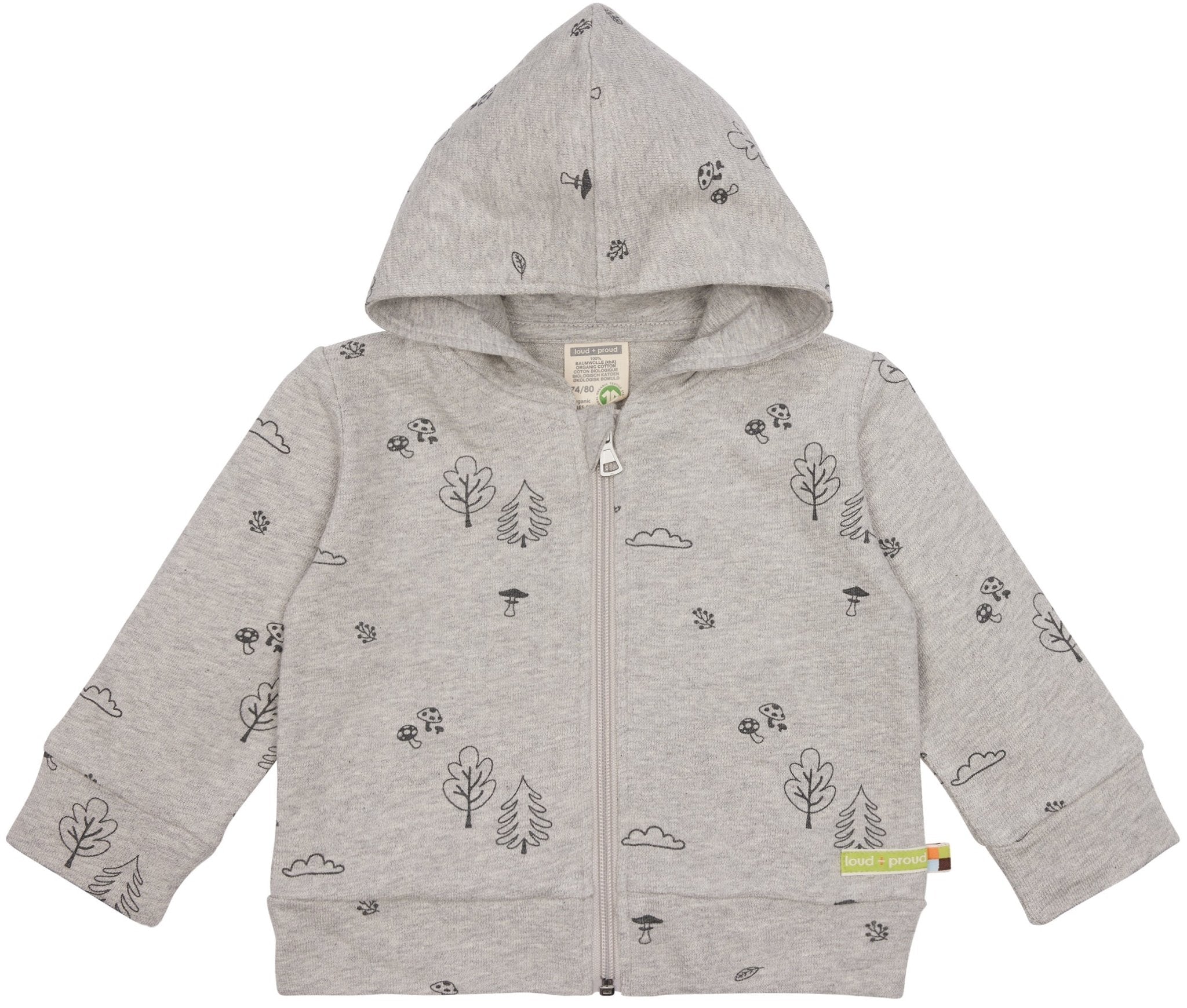 loud-proud-jacke-strukturstrick-mit-druck-kapuzenjacke-wald-motiv image 3