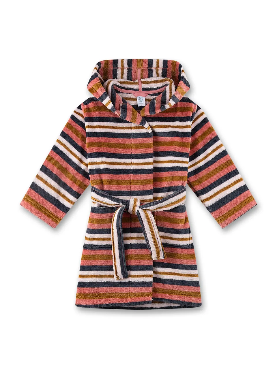 sanetta-m-dchen-bademantel-frott-e-ringel-rosa-kinderbademantel image 1