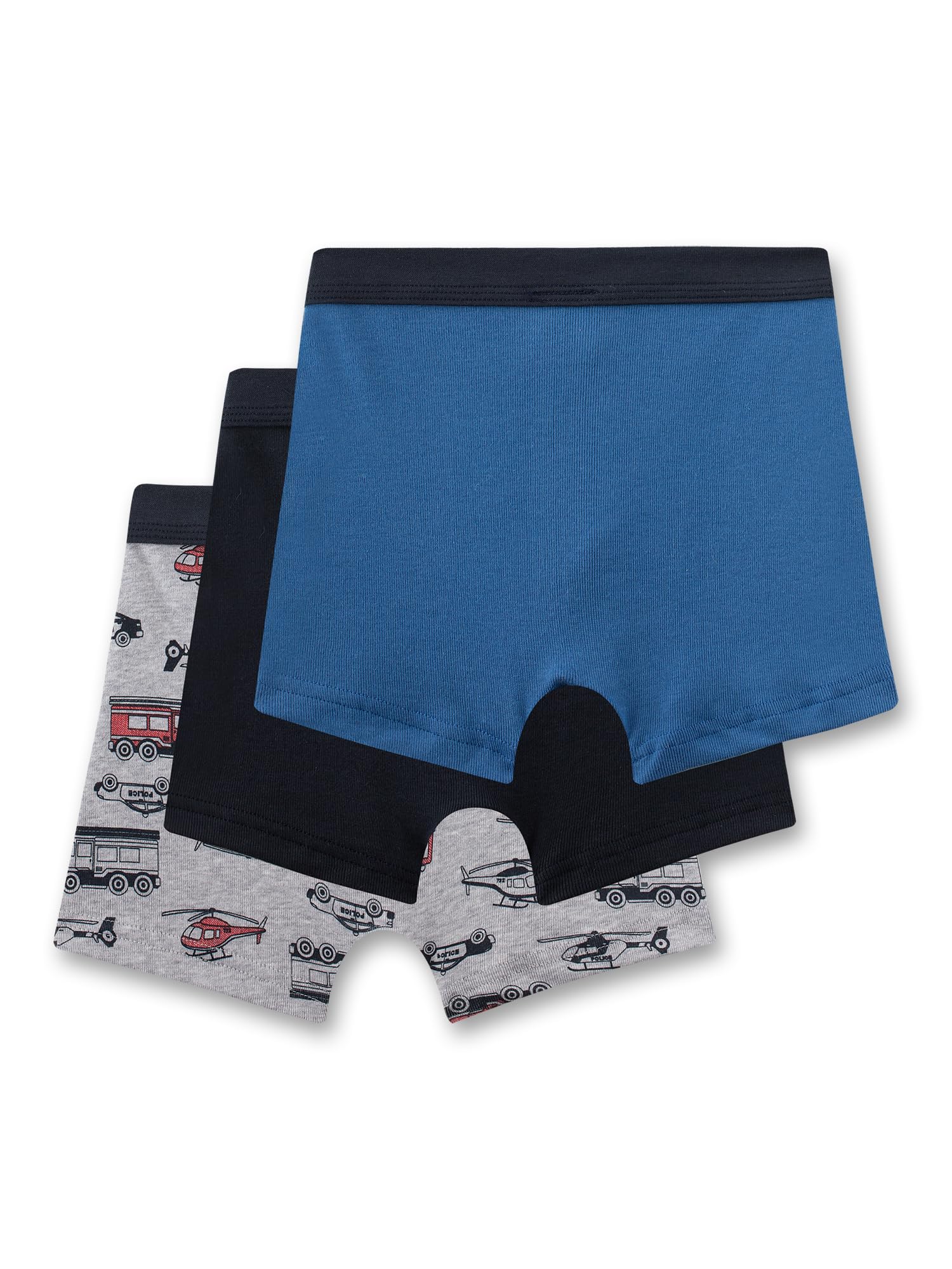 sanetta-jungen-hipshorts-dreierpack-blau-schwarz-grau-einsatzfahrzeuge-unterhose image 2