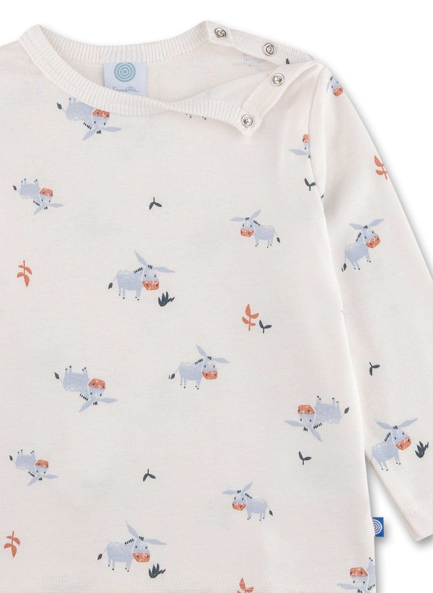 sanetta-jungen-schlafanzug-off-white-esel-schlafanzug-aus-bio-baumwolle image 3
