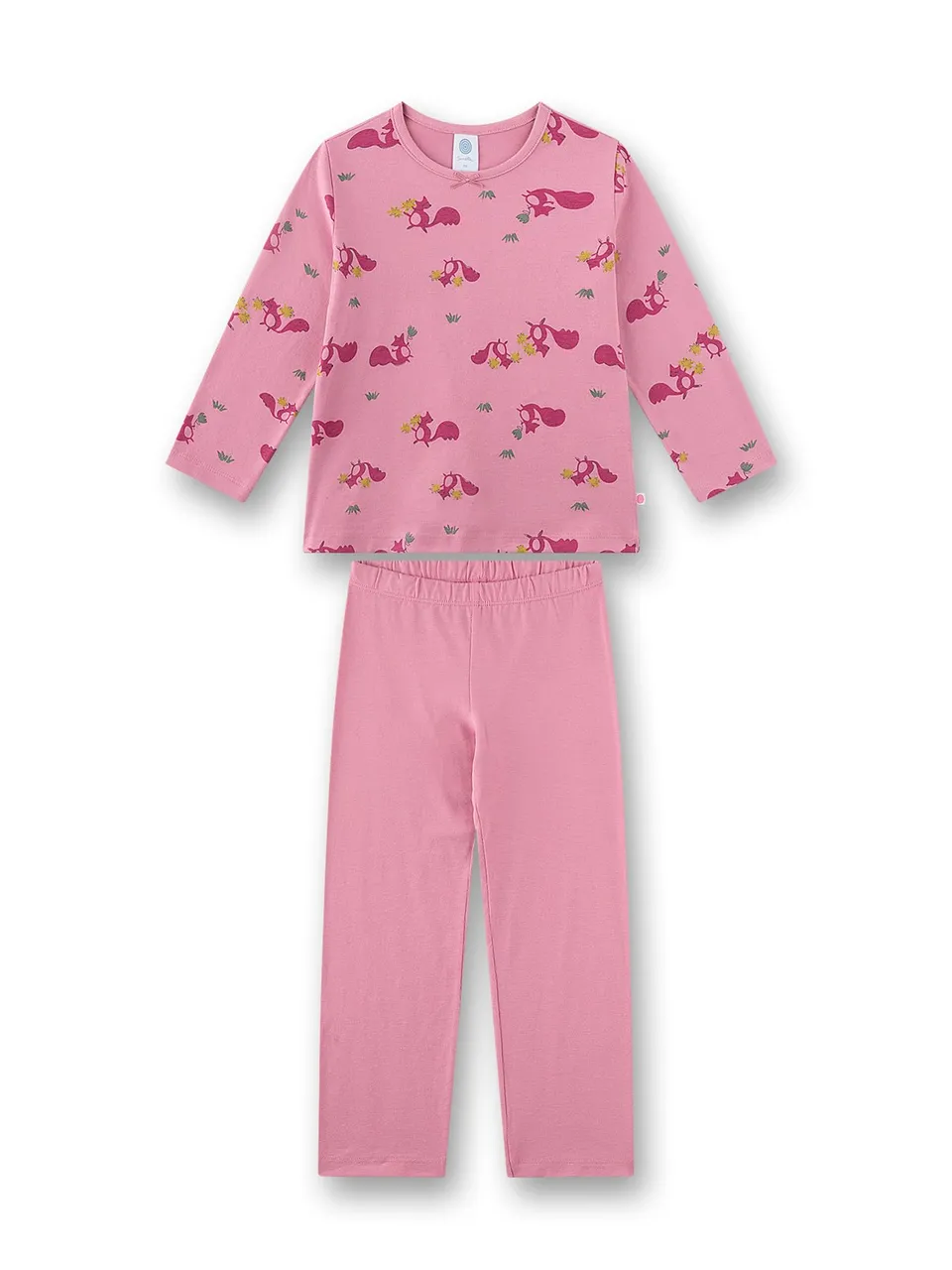 sanetta-m-dchen-schlafanzug-lang-rosa-eichh-rnchen-kinderpyjama image 1