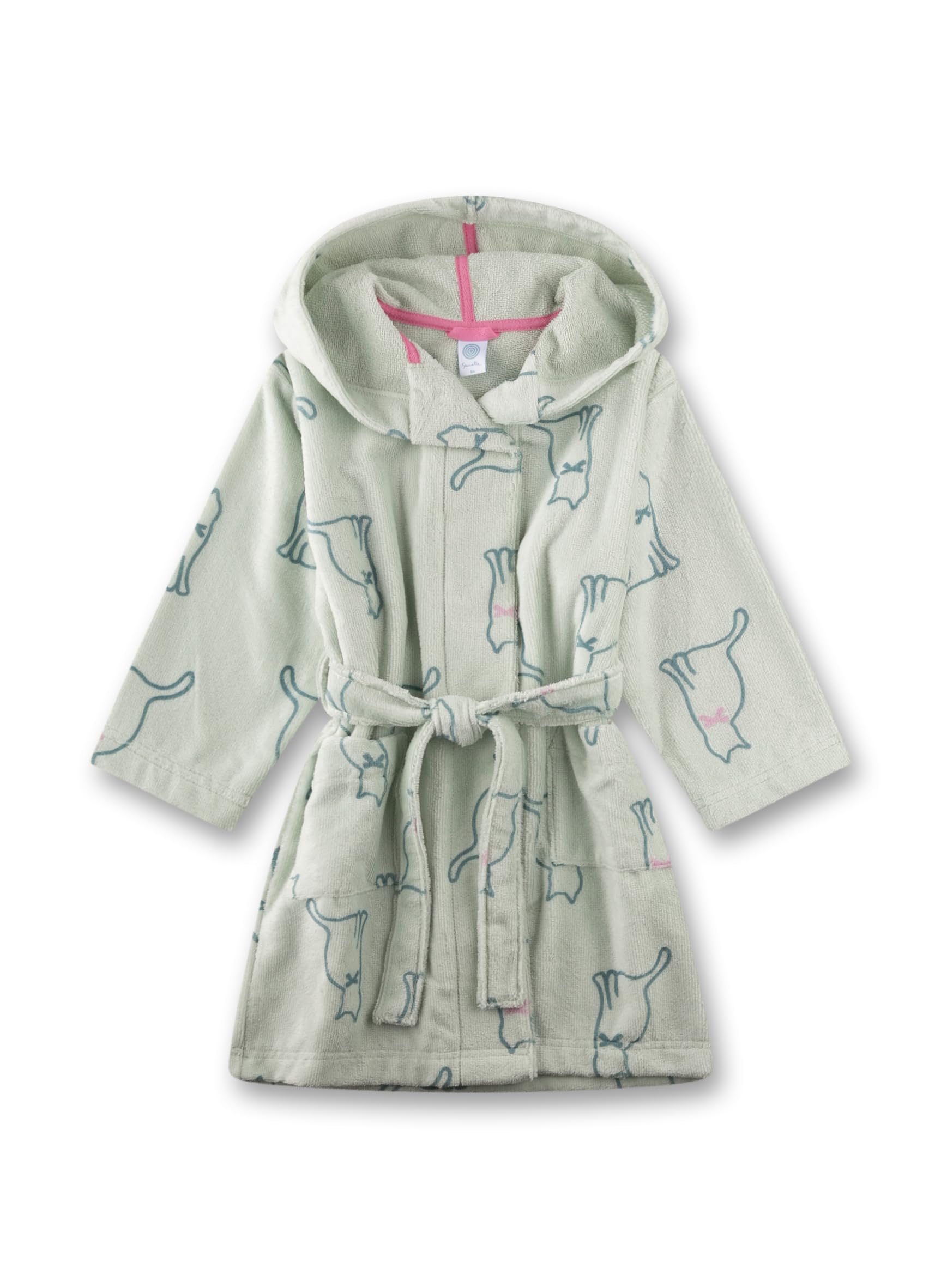 sanetta-m-dchen-bademantel-blau-katze-aus-baumwolle image 1