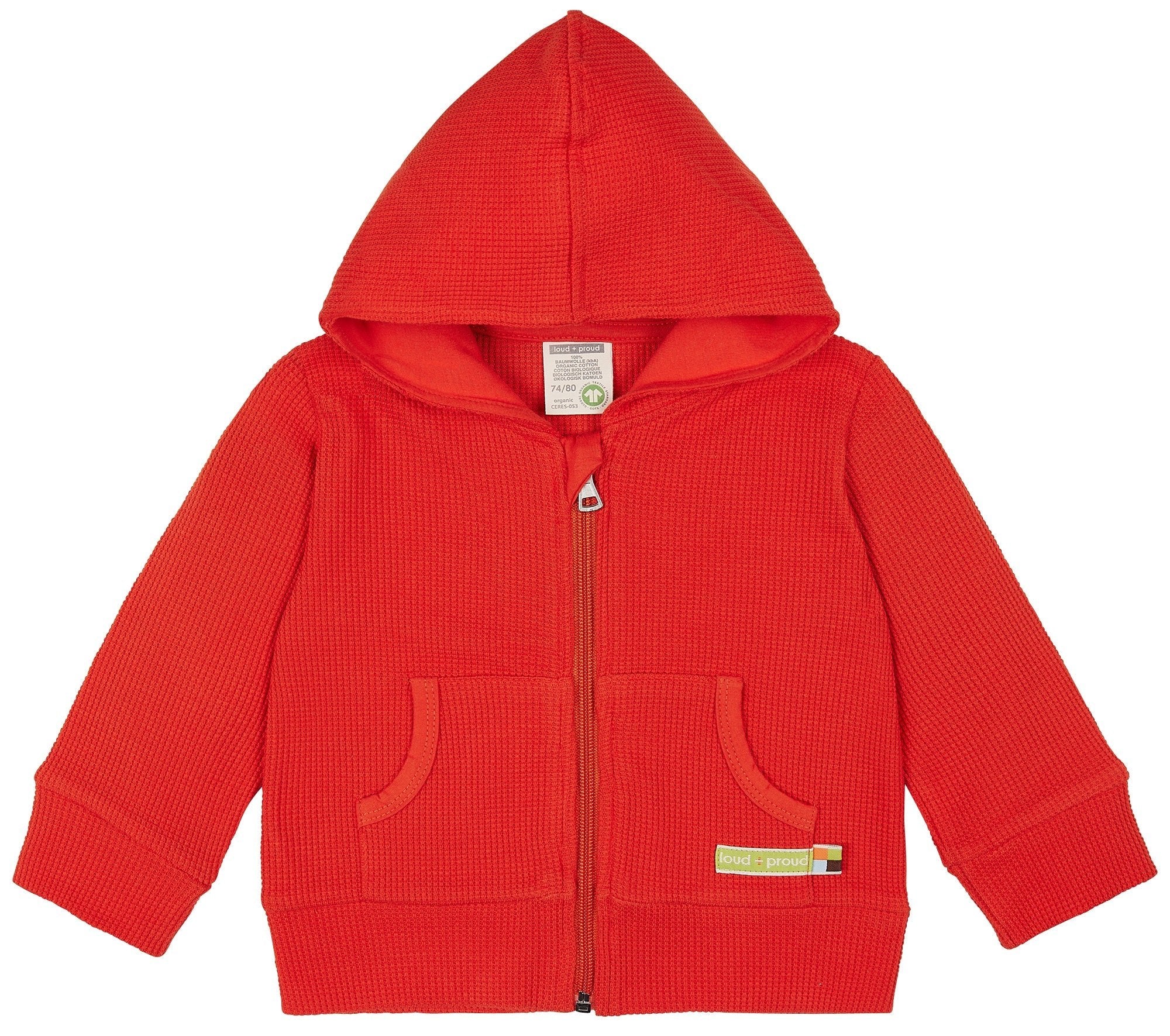 loud-proud-kapuzenjacke-waffelstruktur-sweatjacke-mit-k-ngurutaschen image 1